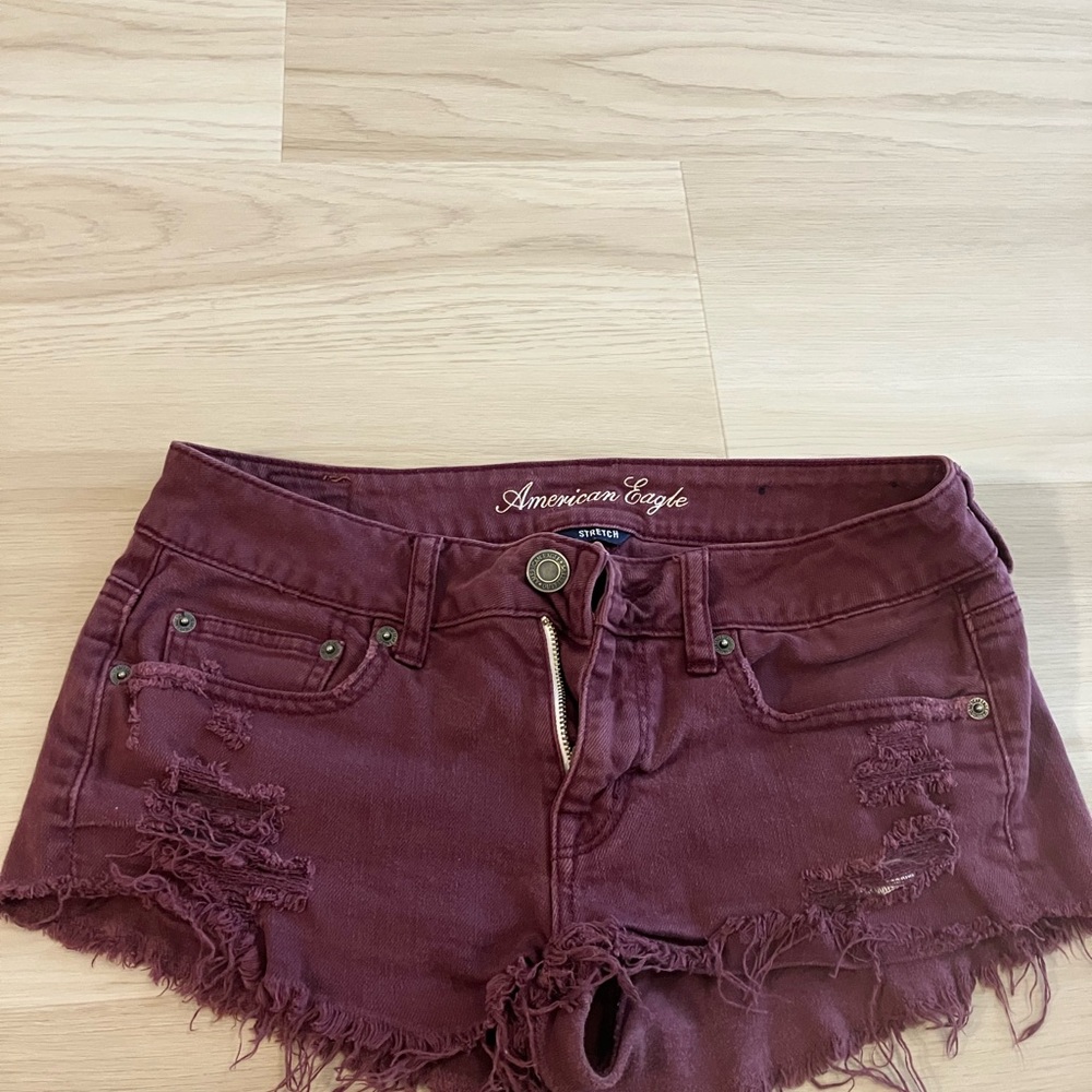 3 for $15! American Eagle Women's Burgundy Shorts